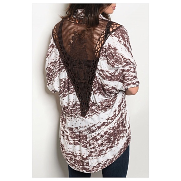 Flirty Lace Back Cardigan Sweater XS - Picture 2 of 6